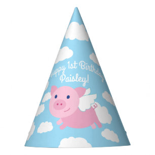 Flying Pig Birthday Party Hat