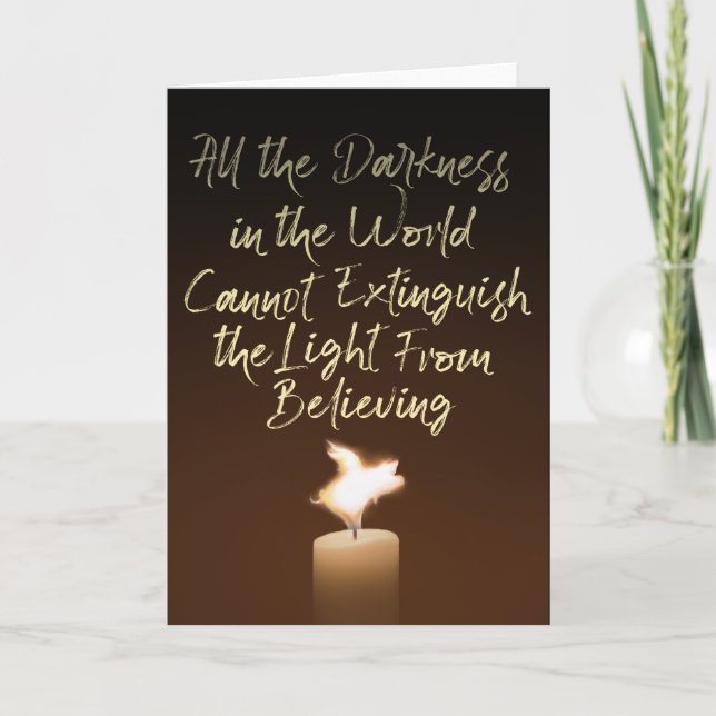 Flying Pig Candle Flame Card (Front)