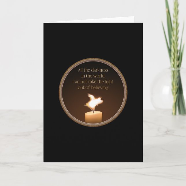 flying pig candle flame greeting card (Front)