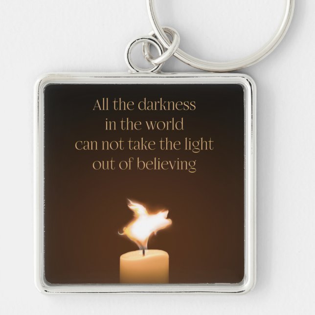 Flying Pig Candle Flame Keychain (Front)