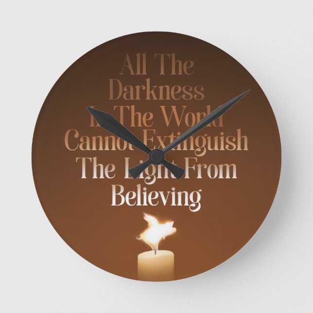 Flying Pig Candle Flame Round Clock (Front)