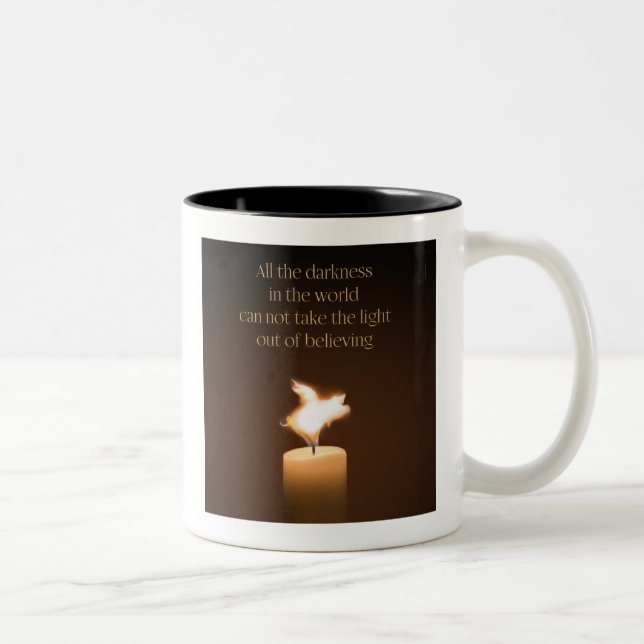 Flying Pig Candle Flame Two-Tone Coffee Mug (Right)