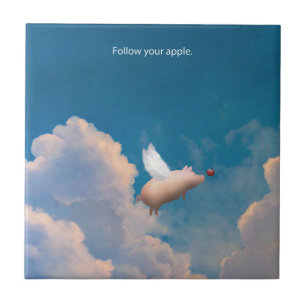 flying pig ceramic tile