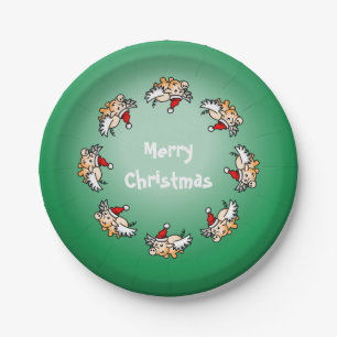 Flying Pig Christmas Paper Plate