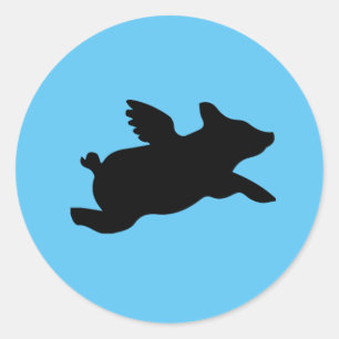 Flying Pig Classic Round Sticker