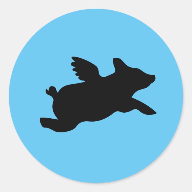 Flying Pig Classic Round Sticker (Front)