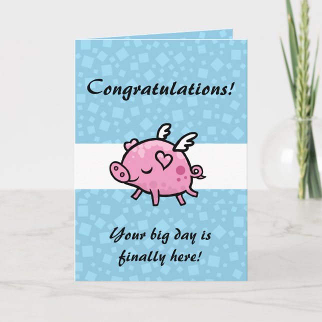 Flying Pig congratulations Card (Front)