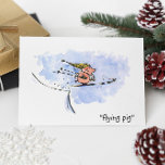 Flying Pig - Cool Ski Jumping Pig Athlete Postcard<br><div class="desc"></div>