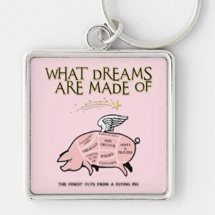 Flying Pig Cut Diagram-What Dreams Are Made Of Keychain