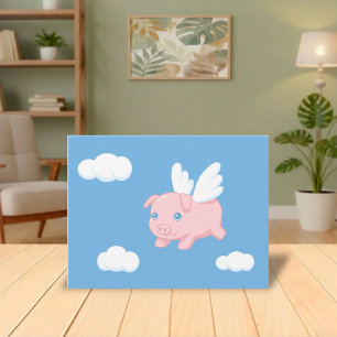 Flying Pig - Cute Piglet with Wings Postcard