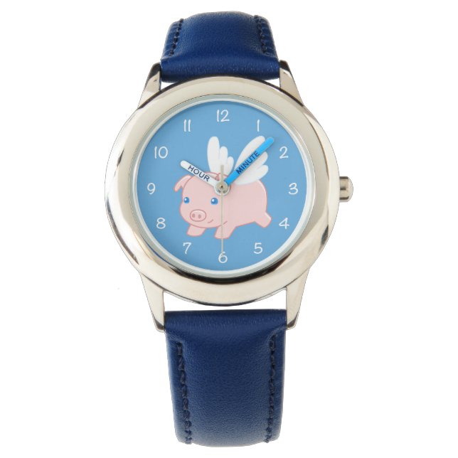 Flying Pig - Cute Piglet with Wings Watch (Front)