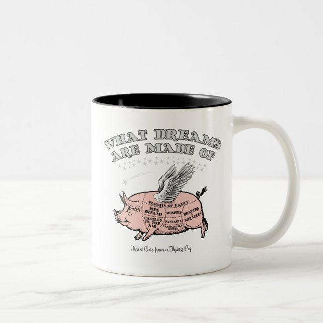 Flying Pig Cuts Diagram Two-Tone Coffee Mug (Right)