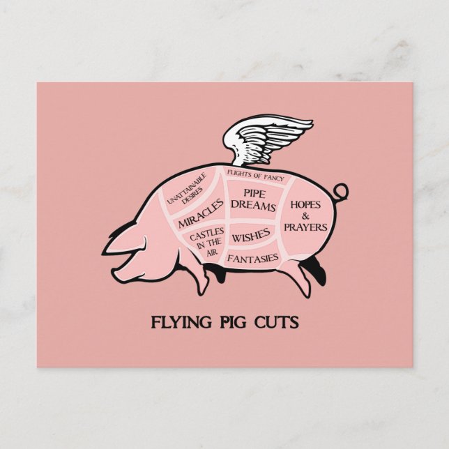 Flying Pig Cuts Postcard (Front)