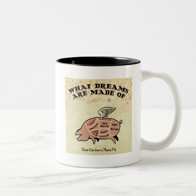 FLYING PIG CUTS Two-Tone COFFEE MUG (Right)