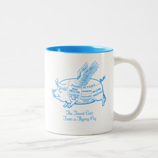Flying Pig Cuts Two-Tone Coffee Mug (Right)