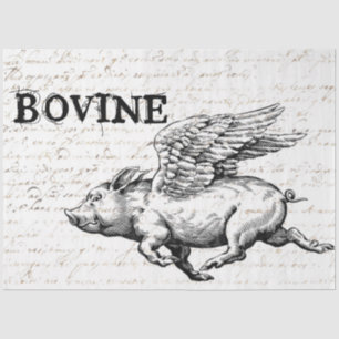 Flying Pig Decoupage Paper