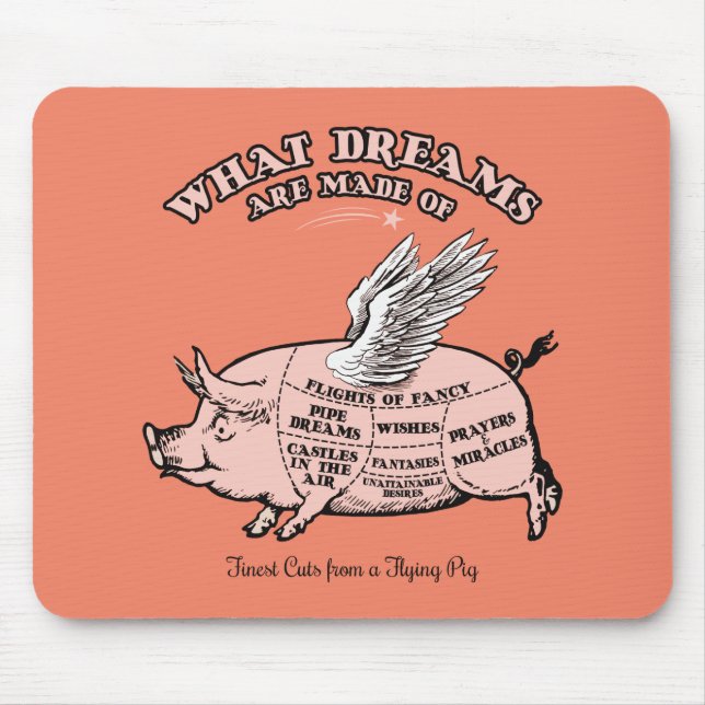 Flying Pig Diagram Mouse Pad (Front)