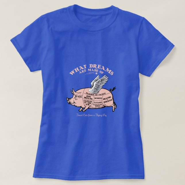 Flying Pig Diagram T-Shirt (Design Front)