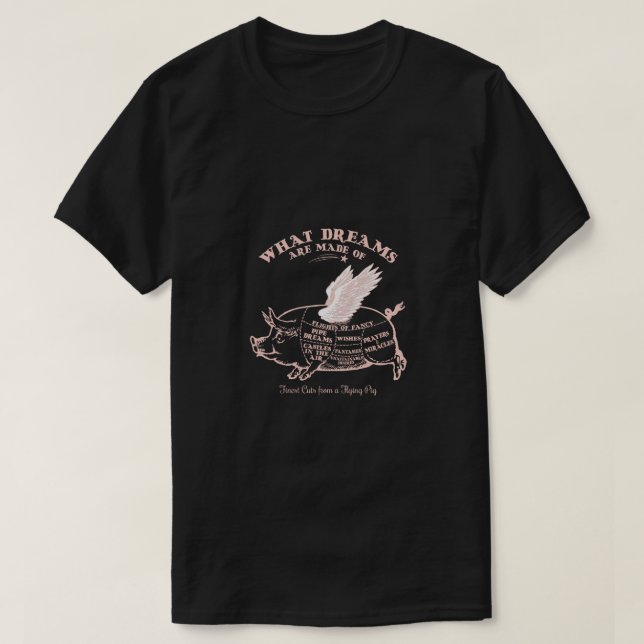Flying Pig Diagram T-Shirt (Design Front)