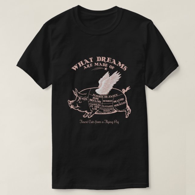 Flying Pig Diagram T-Shirt (Design Front)