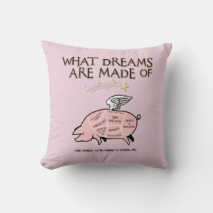 Flying Pig Diagram-What Dreams Are Made Of Throw Pillow