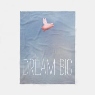 Flying Pig Dream Big Fleece Blanket