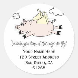 Flying Pig Étiquettes de adresse