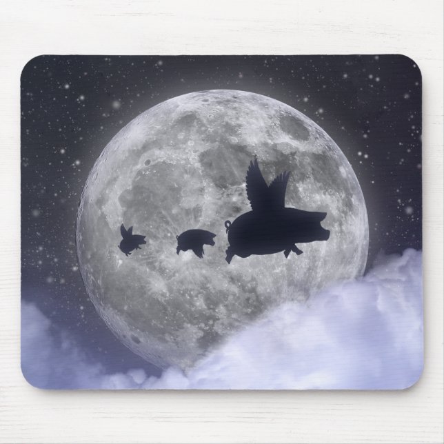 Flying Pig Family-Flying Piglets Mouse Pad (Front)