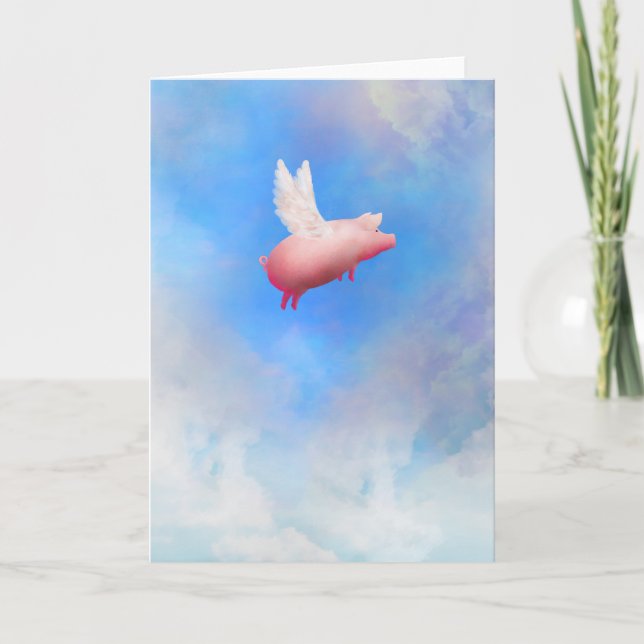 Flying Pig-Greeting Card (Front)