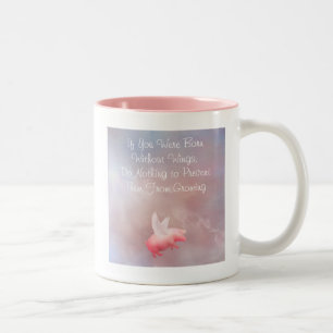 Flying Pig-Grow Your Wings Two-Tone Coffee Mug