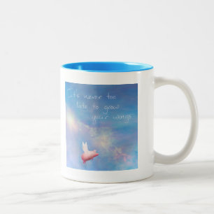 Flying Pig-It's Never Too Late To Grow Your Wings Two-Tone Coffee Mug