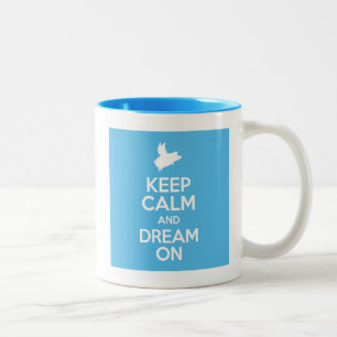 flying pig-keep calm and dream on Two-Tone coffee mug