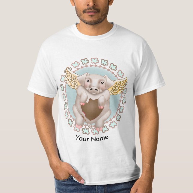 Flying Pig Kiss custom t-shirts (Front)