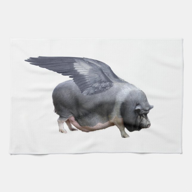 flying pig kitchen towel (Horizontal)