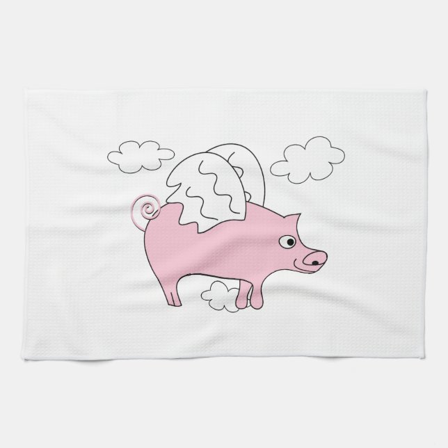 Flying Pig Kitchen Towel (Horizontal)