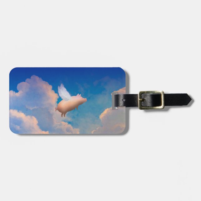 flying pig luggage tag (Front Horizontal)