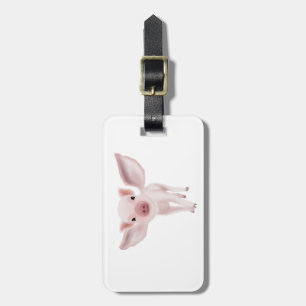 Flying pig luggage tag