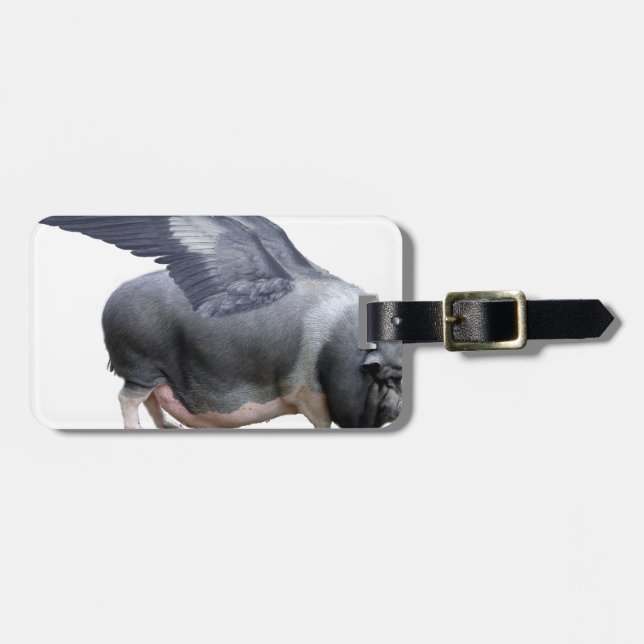 flying pig luggage tag (Front Horizontal)