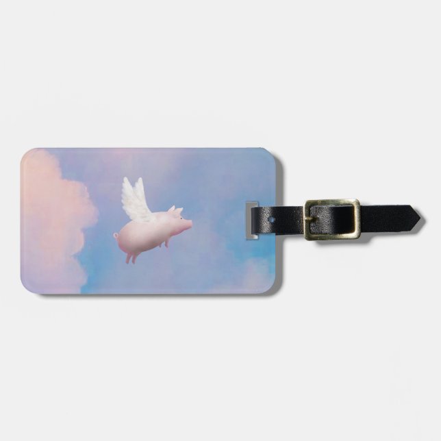 flying pig luggage tag (Front Horizontal)
