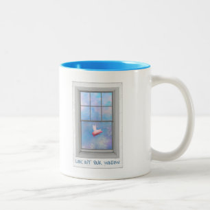 flying pig past your window Two-Tone coffee mug