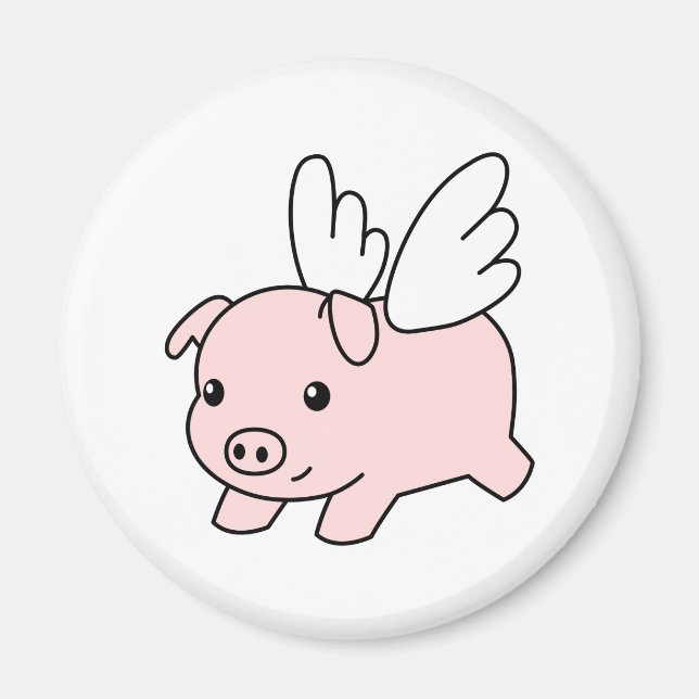 Flying Pig - Piglet with Wings Magnet (Front)