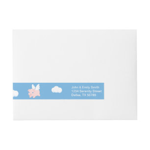 Flying Pig - Piglet with Wings Wraparound Address Label
