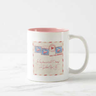 Flying Pig Postage-Deliver Yourself Two-Tone Coffee Mug