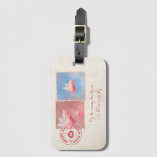Flying Pig Postage Luggage Tag