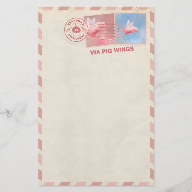 Flying Pig Postage Stationery (Front)