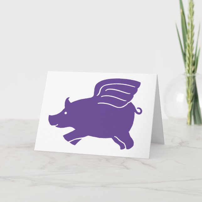 Flying Pig  -  Purple Card (Front)