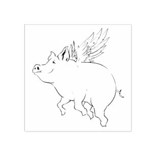 Flying Pig Rubber Stamp