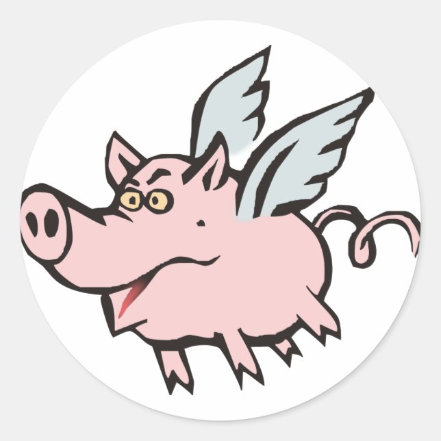 flying pig Sau flying Classic Round Sticker (Front)