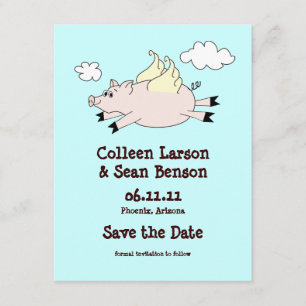 Flying Pig Save the Date, Solid Back Date