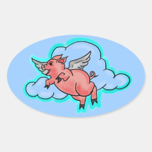 Flying pig sticker